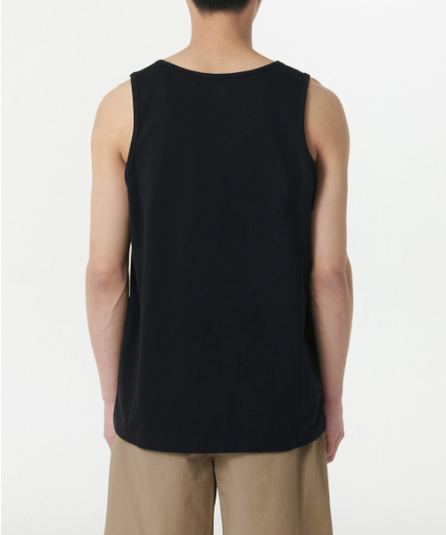 MUSINSA STANDARD（ムシンサスタンダード）の「スcoopネックスリーブレストップ[ブラック]（Tシャツ/カットソー・メンズ・その他・XX-LARGE/XXX-LARGE/LARGE/MEDIUM/SMALL/X-LARGE）」の3枚目の写真