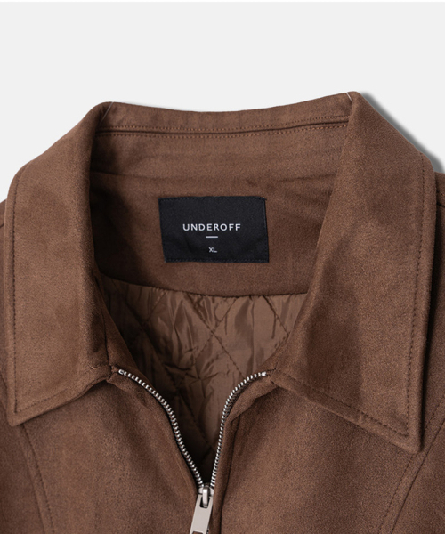 UNDEROFF（アンダーオフ）の「スエードパディッドブルゾンジャケットブラウン（ブルゾン・メンズ・ブラウン・MEDIUM/LARGE/X-LARGE）」の6枚目の写真