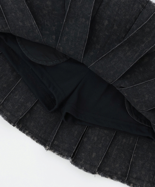 X-girl Stages（エックスガールステージス）の「ピグメントプリーツスカート（デニムスカート・キッズ・ブルー/カラフル・140cm/130cm/90cm/100cm/120cm/110cm）」の17枚目の写真