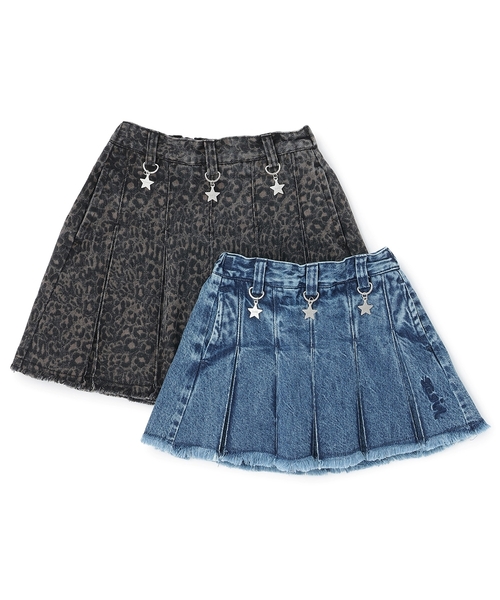 X-girl Stages（エックスガールステージス）の「ピグメントプリーツスカート（デニムスカート・キッズ・ブルー/カラフル・140cm/130cm/90cm/100cm/120cm/110cm）」の15枚目の写真