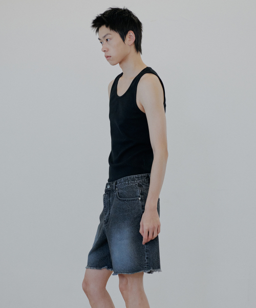 NUAKLE(ヌアクル)の「デニムショーツ_ブラック(その他パンツ・メンズ・その他・1/2)」の2枚目の写真