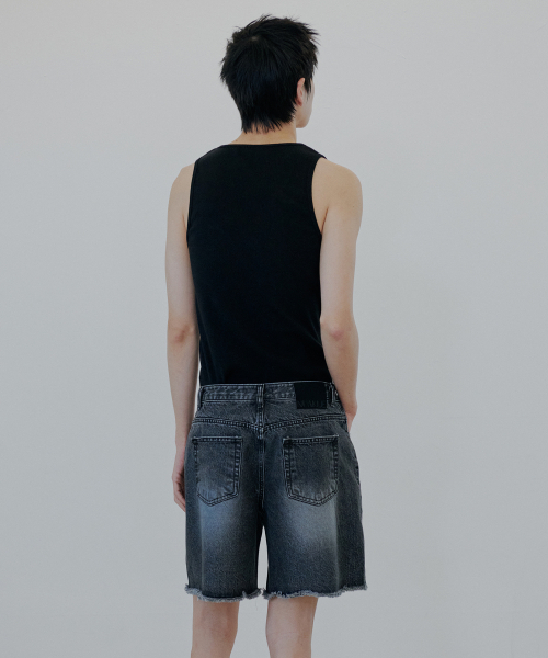 NUAKLE(ヌアクル)の「デニムショーツ_ブラック(その他パンツ・メンズ・その他・1/2)」の3枚目の写真