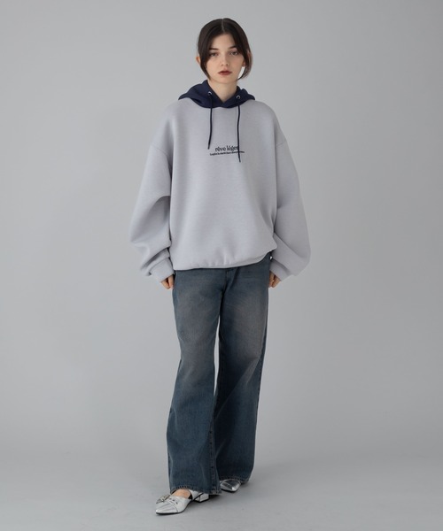 BROWNY（ブラウニー）の「BROWNY/ワンポイントバイカラープルパーカー（パーカー・メンズ・チャコール/ライトグレー/ホワイト/ワイン・MEDIUM/LARGE）」の21枚目の写真