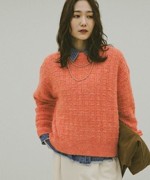 GLOBAL WORK | モヘヤタッチ編み柄クループルオーバー/581175(ニット/セーター)