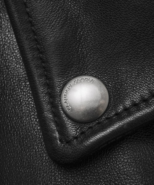 beautiful people（ビューティフルピープル）の「【beautiful people/ビューティフルピープル】vintage leatherTHE /a riders jacket/ヴィンテージレザーライダースジャケット（ライダースジャケット・レディース・ブラック・8/9）」の6枚目の写真
