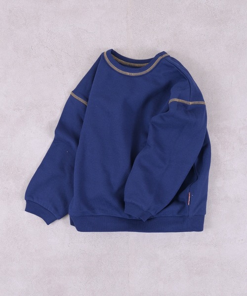 LSP WOW（エルエスピーワオ）の「【LSP WOW!】裏起毛両面マイニチトレーナー（スウェット・キッズ・チャコール/ネイビー/マスタード/ラベンダー/グリーン/ピンク/レッド/ブラック/カーキ/オフホワイト・80/90/100/110/120/130）」の6枚目の写真