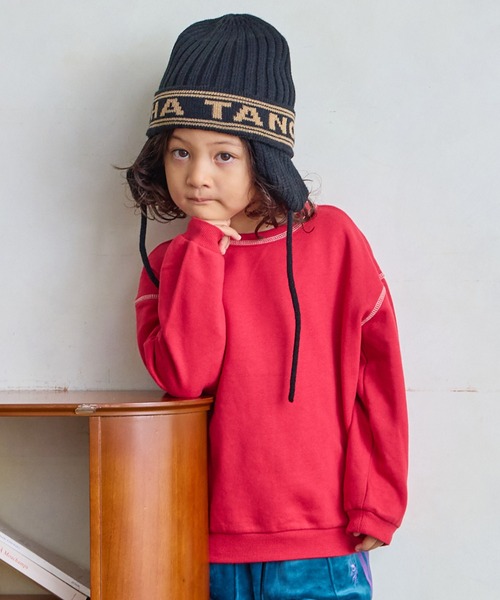 LSP WOW（エルエスピーワオ）の「【LSP WOW!】裏起毛両面マイニチトレーナー（スウェット・キッズ・チャコール/ネイビー/マスタード/ラベンダー/グリーン/ピンク/レッド/ブラック/カーキ/オフホワイト・80/90/100/110/120/130）」の10枚目の写真