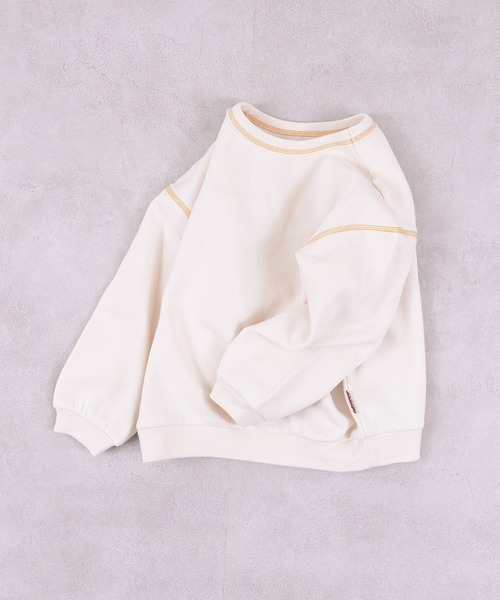 LSP WOW（エルエスピーワオ）の「【LSP WOW!】裏起毛両面マイニチトレーナー（スウェット・キッズ・チャコール/ネイビー/マスタード/ラベンダー/グリーン/ピンク/レッド/ブラック/カーキ/オフホワイト・80/90/100/110/120/130）」の2枚目の写真