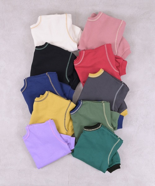 LSP WOW（エルエスピーワオ）の「【LSP WOW!】裏起毛両面マイニチトレーナー（スウェット・キッズ・チャコール/ネイビー/マスタード/ラベンダー/グリーン/ピンク/レッド/ブラック/カーキ/オフホワイト・80/90/100/110/120/130）」の11枚目の写真