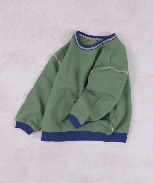 LSP WOW（エルエスピーワオ）の「【LSP WOW!】裏起毛両面マイニチトレーナー（スウェット・キッズ・チャコール/ネイビー/マスタード/ラベンダー/グリーン/ピンク/レッド/ブラック/カーキ/オフホワイト・80/90/100/110/120/130）」の12枚目の写真