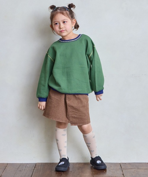 LSP WOW（エルエスピーワオ）の「【LSP WOW!】裏起毛両面マイニチトレーナー（スウェット・キッズ・チャコール/ネイビー/マスタード/ラベンダー/グリーン/ピンク/レッド/ブラック/カーキ/オフホワイト・80/90/100/110/120/130）」の13枚目の写真