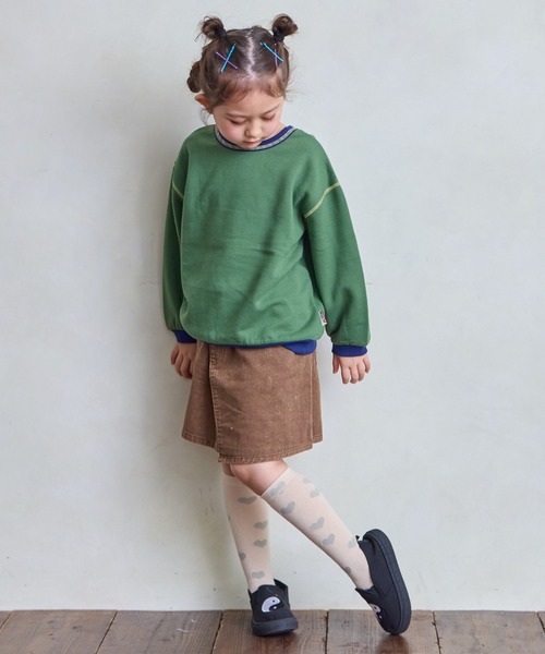 LSP WOW（エルエスピーワオ）の「【LSP WOW!】裏起毛両面マイニチトレーナー（スウェット・キッズ・チャコール/ネイビー/マスタード/ラベンダー/グリーン/ピンク/レッド/ブラック/カーキ/オフホワイト・80/90/100/110/120/130）」の14枚目の写真