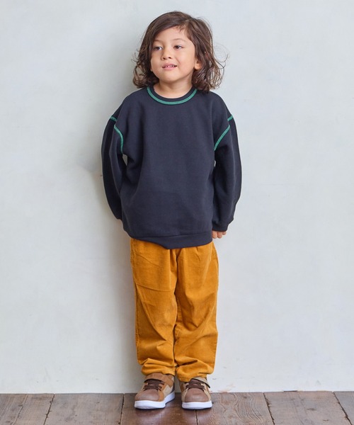 LSP WOW（エルエスピーワオ）の「【LSP WOW!】裏起毛両面マイニチトレーナー（スウェット・キッズ・チャコール/ネイビー/マスタード/ラベンダー/グリーン/ピンク/レッド/ブラック/カーキ/オフホワイト・80/90/100/110/120/130）」の20枚目の写真