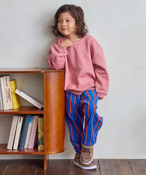 LSP WOW（エルエスピーワオ）の「【LSP WOW!】裏起毛両面マイニチトレーナー（スウェット・キッズ・チャコール/ネイビー/マスタード/ラベンダー/グリーン/ピンク/レッド/ブラック/カーキ/オフホワイト・80/90/100/110/120/130）」の17枚目の写真