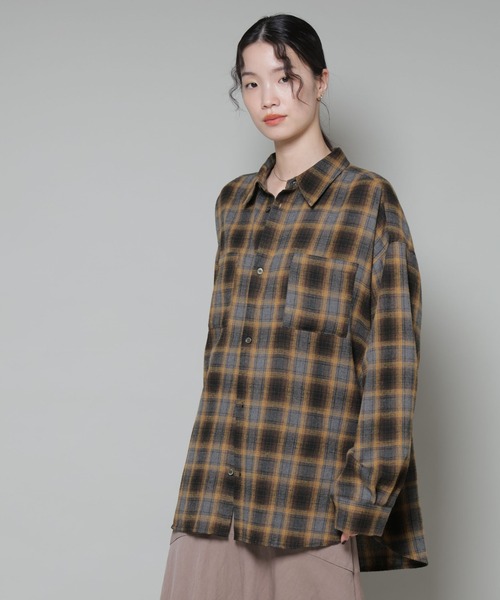 セール】オーバーサイズチェックシャツ（シャツ/ブラウス）｜NANO