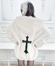 クロス刺繍ファーブルゾン