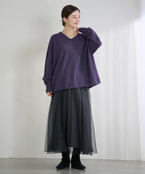 新品タグ付き✨IENA/Fineニュージーウール ニュアンス Vプルオーバー イエナ IENA 《追加》Fineニュージーウール ニュアンス Vプルオーバー