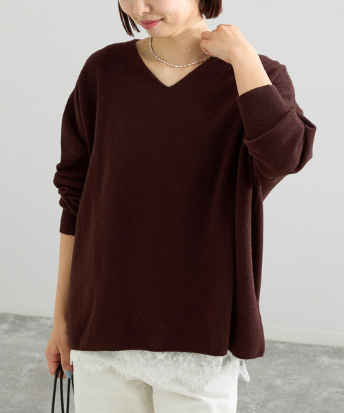 追加3》Fineニュージーウール ニュアンス Vプルオーバー（ニット