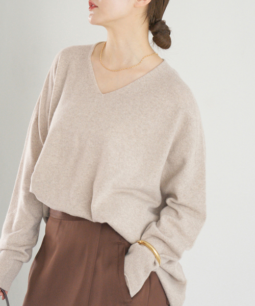 追加3》Fineニュージーウール ニュアンス Vプルオーバー（ニット