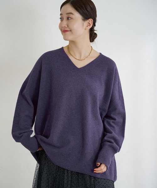 追加3》Fineニュージーウール ニュアンス Vプルオーバー（ニット