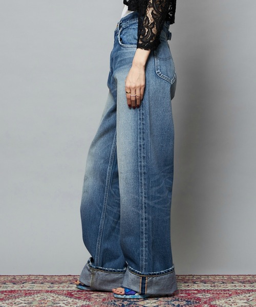 Lee(リー)の「【101 101周年記念特別モデル】HIGH-RISE RELAXED STRAIGHT デニムパンツ(デニムパンツ・レディース・ブルー・SMALL/X-SMALL/MEDIUM)」の3枚目の写真