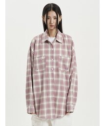 OVER CHECK SHIRT / PINK