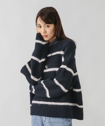 GLOBAL WORK | モヘヤタッチボーダープルオーバー/581173(ニット/セーター)