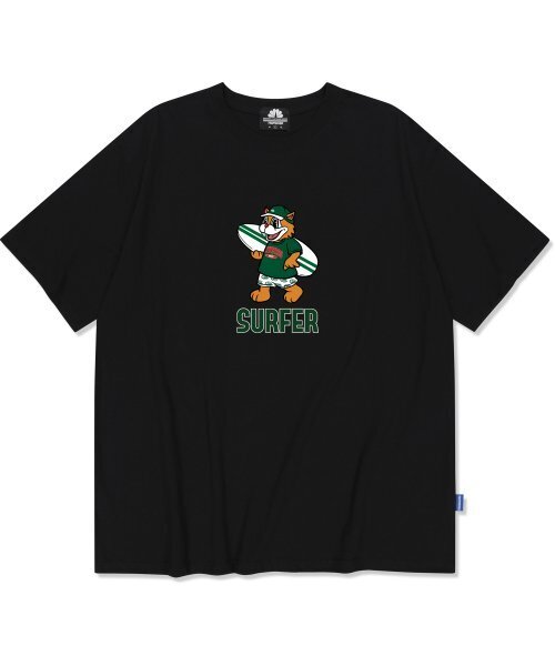 TRIPSHION(トリップション)の「グリーンサーファーキャットグラフィックTシャツ - ブラック(Tシャツ/カットソー・メンズ・その他・LARGE/MEDIUM/X-LARGE)」の1枚目の写真