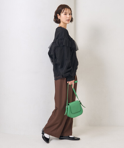 FREAK'S STORE(フリークスストア)の「チュール レイヤード ドッキング ニット/チュール重ねニット(ニット/セーター・レディース・ブラック/ライトグレー・フリ-)」の19枚目の写真