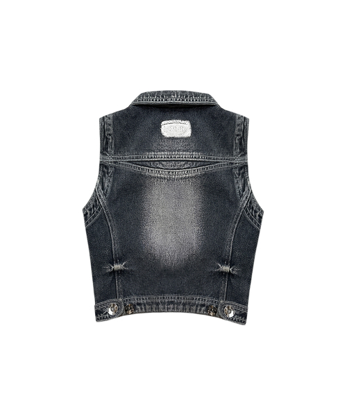 BLR（ビーエルアール）の「Summer Washing Biker Denim Zip-up Vest Blue（ベスト・レディース・ブルー・SMALL/MEDIUM）」の3枚目の写真