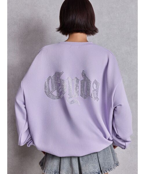 GYDA（ジェイダ）の「GG BACK bijou プルオーバー（スウェット・レディース・ピンク/パープル/オレンジ/オフホワイト/ブラック・FREE）」の3枚目の写真