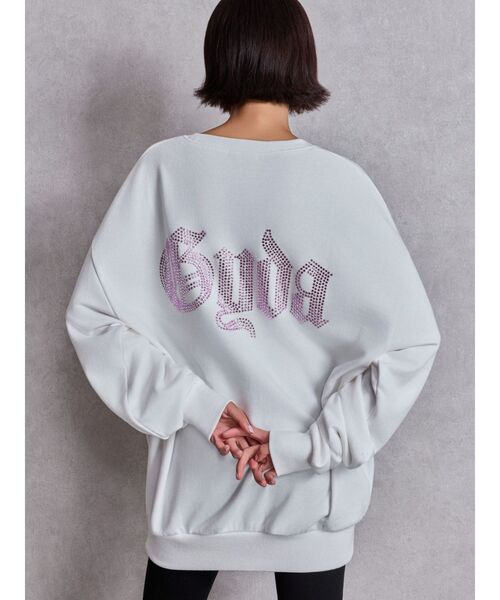 GYDA（ジェイダ）の「GG BACK bijou プルオーバー（スウェット・レディース・ピンク/パープル/オレンジ/オフホワイト/ブラック・FREE）」の2枚目の写真