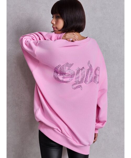 GYDA（ジェイダ）の「GG BACK bijou プルオーバー（スウェット・レディース・ピンク/パープル/オレンジ/オフホワイト/ブラック・FREE）」の4枚目の写真