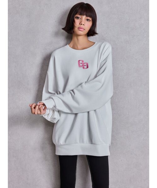 GYDA（ジェイダ）の「GG BACK bijou プルオーバー（スウェット・レディース・ピンク/パープル/オレンジ/オフホワイト/ブラック・FREE）」の7枚目の写真