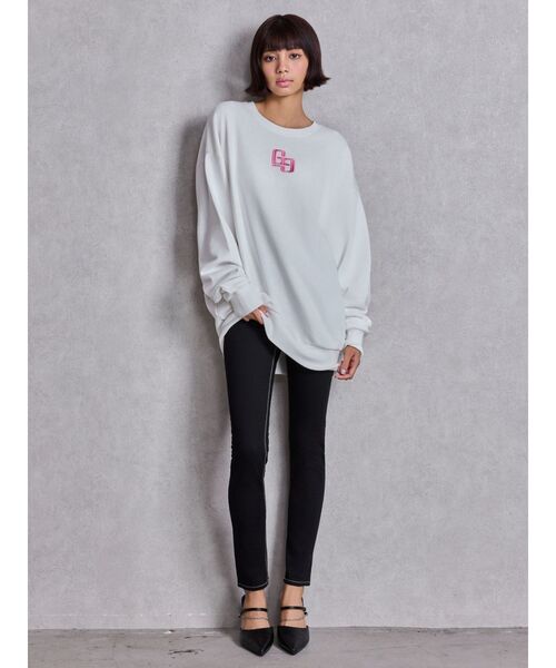 GYDA（ジェイダ）の「GG BACK bijou プルオーバー（スウェット・レディース・ピンク/パープル/オレンジ/オフホワイト/ブラック・FREE）」の10枚目の写真