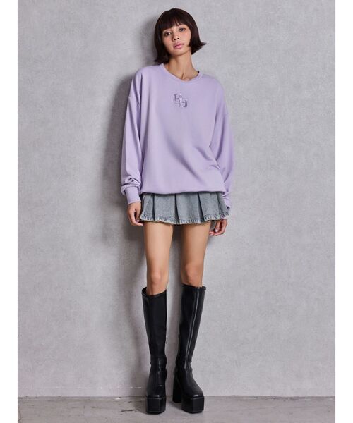 GYDA（ジェイダ）の「GG BACK bijou プルオーバー（スウェット・レディース・ピンク/パープル/オレンジ/オフホワイト/ブラック・FREE）」の20枚目の写真