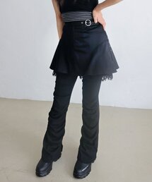 NOFFICIALNOFFICE（ノフィシャルノフィス）の「トゥインクルバックルスカートパンツブラック（その他パンツ）」