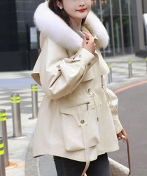 ファーフード付きモッズコートレディース冬