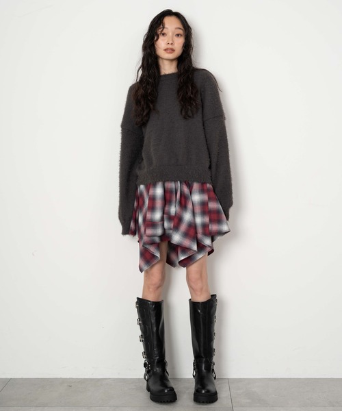 WEGO(ウィゴー)の「WEGO/【26年春夏新作】シャギーニットプルオーバー(ニット/セーター・レディース・ワイン/ネイビー/チャコール・FREE)」の11枚目の写真