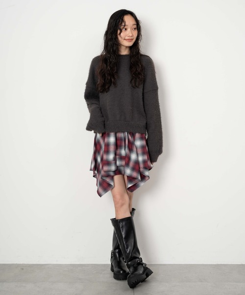 WEGO(ウィゴー)の「WEGO/【26年春夏新作】シャギーニットプルオーバー(ニット/セーター・レディース・ワイン/ネイビー/チャコール・FREE)」の19枚目の写真