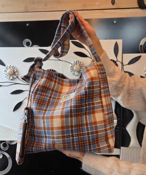 チェック柄 マドラスチェック ショルダーバッグ ハンドバッグ