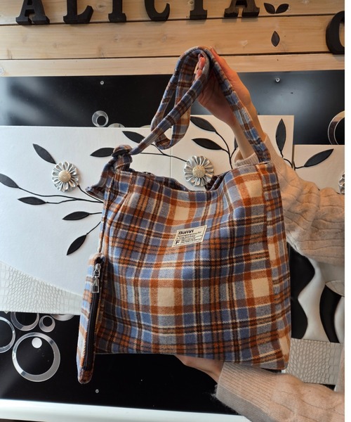 オールドジョー ショルダーバック　チェック柄 チェック柄 マドラスチェック ショルダーバッグ ハンドバッグ