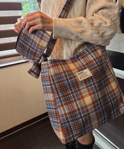 チェック柄 マドラスチェック ショルダーバッグ ハンドバッグ
