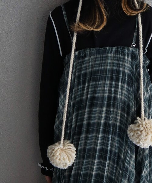 CIAOPANIC TYPY（チャオパニックティピー）の「【KIDS】《ジュニアサイズあり》2WAYプリーツチェックヘムスカート(OSORO)（スカート・キッズ・ブラック/グリーン・110/130/150）」の5枚目の写真