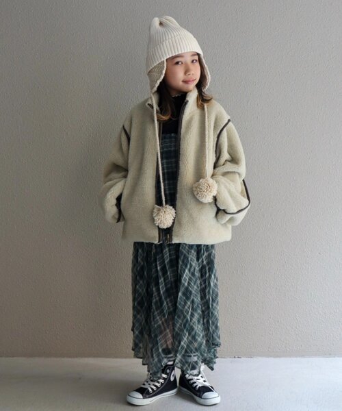 CIAOPANIC TYPY（チャオパニックティピー）の「【KIDS】《ジュニアサイズあり》2WAYプリーツチェックヘムスカート(OSORO)（スカート・キッズ・ブラック/グリーン・110/130/150）」の15枚目の写真