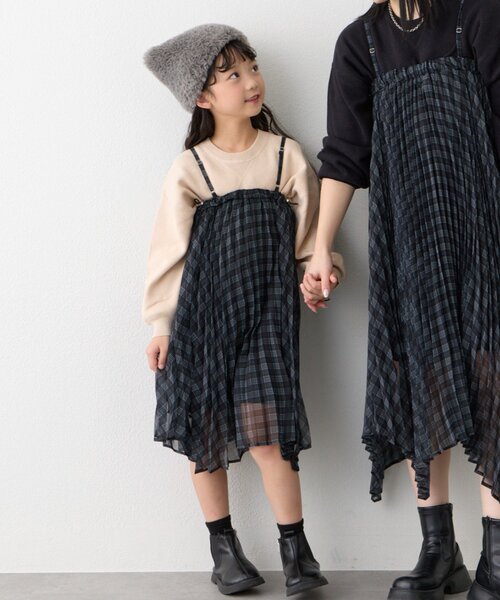 CIAOPANIC TYPY（チャオパニックティピー）の「【KIDS】《ジュニアサイズあり》2WAYプリーツチェックヘムスカート(OSORO)（スカート・キッズ・ブラック/グリーン・110/130/150）」の17枚目の写真