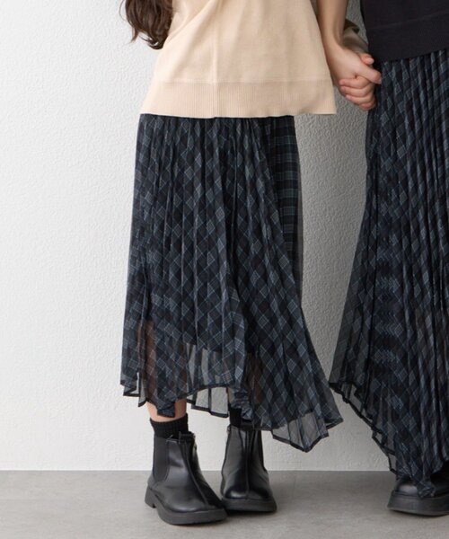 CIAOPANIC TYPY（チャオパニックティピー）の「【KIDS】《ジュニアサイズあり》2WAYプリーツチェックヘムスカート(OSORO)（スカート・キッズ・ブラック/グリーン・110/130/150）」の19枚目の写真