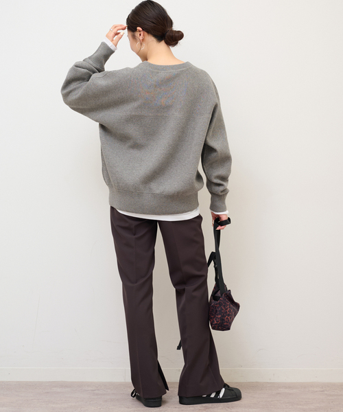 JOURNAL STANDARD relume（ジャーナルスタンダード　レリューム）の「《追加》スウェットライクドルマンプルオーバー（ニット/セーター・レディース・ネイビー/ピンク/グレー・FREE）」の7枚目の写真