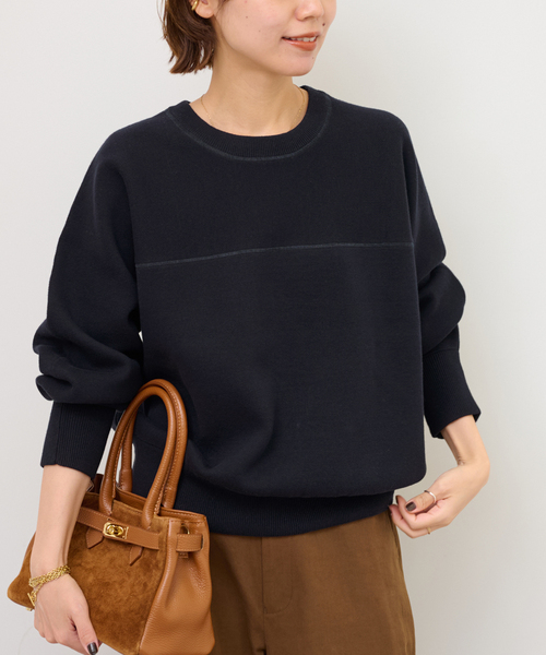 JOURNAL STANDARD relume（ジャーナルスタンダード　レリューム）の「《追加》スウェットライクドルマンプルオーバー（ニット/セーター・レディース・ネイビー/ピンク/グレー・FREE）」の16枚目の写真