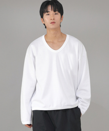 SAINTCREW（セントクルー）の「Loose-fit V-neck plain sweatshirt LVS-834 White（スウェット）」